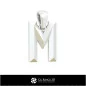 Colgante CAD 3D con letra M
