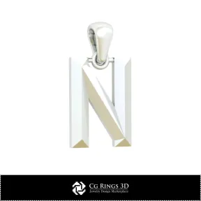 3D CAD Pendant With Letter N