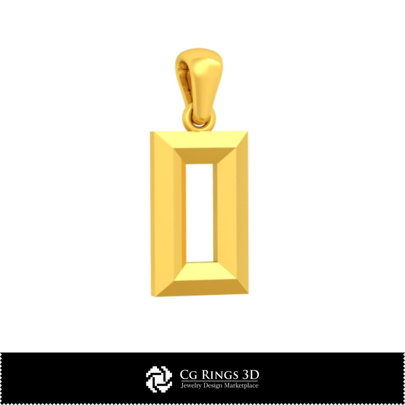 3D CAD Pendant With Letter O Home, Bijuterii 3D , Pandative 3D CAD, Pandativ cu Litere 3D 