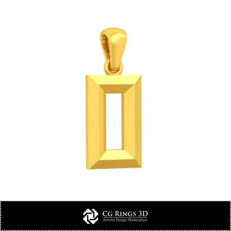 3D CAD Pendant With Letter O Home, Jewelry 3D CAD, Pendants 3D CAD , 3D Letter Pendants