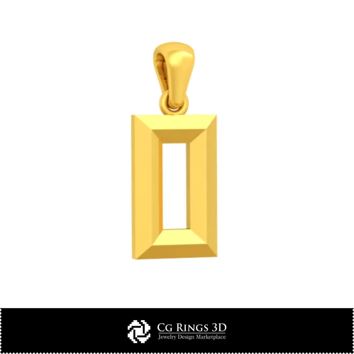 Pendentif 3D CAO avec la lettre O