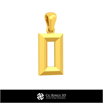 3D CAD Pendant With Letter O Home,  Jewelry 3D CAD, Pendants 3D CAD , 3D Letter Pendants