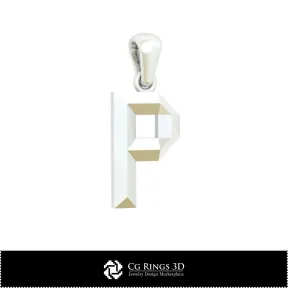 Colgante 3D CAD con letra P