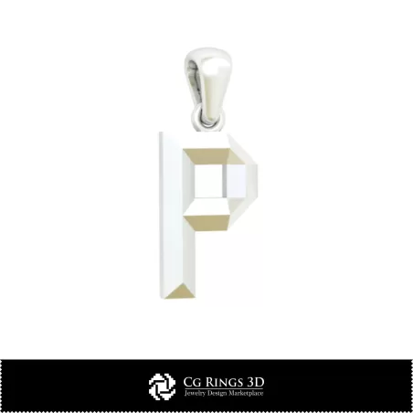 Colgante 3D CAD con letra P