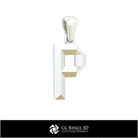 Pendentif 3D CAO avec la lettre P