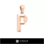 Colgante 3D CAD con letra P Colgante 3D CAD con letra P