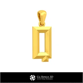 3D CAD Pendant With Letter Q Home, Bijuterii 3D , Pandative 3D CAD, Pandativ cu Litere 3D 