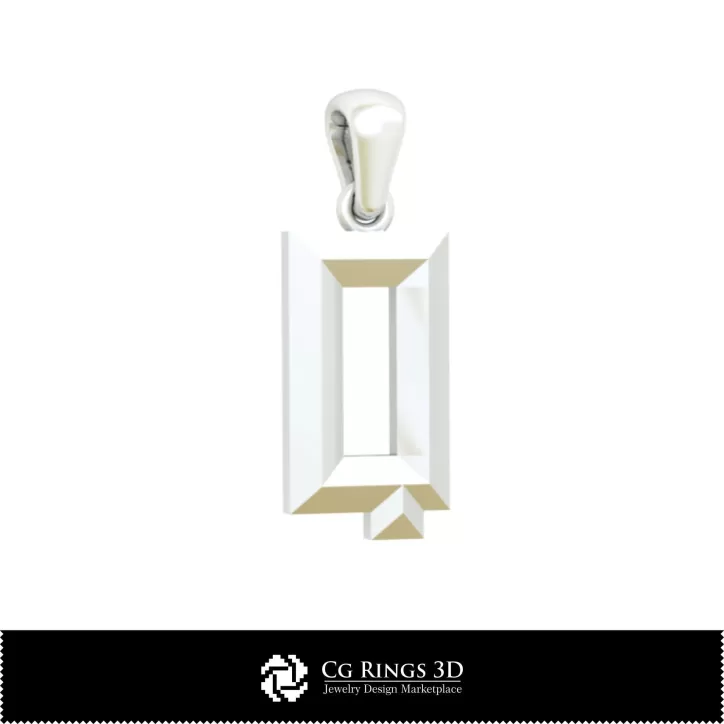 带字母Q的3D CAD 吊坠