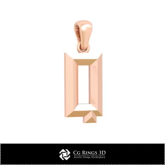 Pendentif 3D CAO Lettre Q Maison, Bijoux 3D CAO, Pendentifs 3D CAO, Pendentifs Lettre 3D