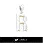 Ciondolo 3D CAD con lettera R Ciondolo 3D CAD con lettera R