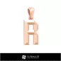 带字母 R 的 3D CAD 吊坠
