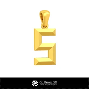 3D CAD Pendant With Letter S Home, Bijoux 3D CAO, Pendentifs 3D CAO, Pendentifs Lettre 3D