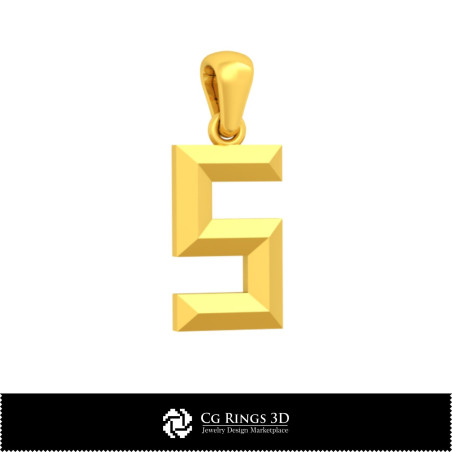 3D CAD Pendant With Letter S Home, Bijuterii 3D , Pandative 3D CAD, Pandativ cu Litere 3D 