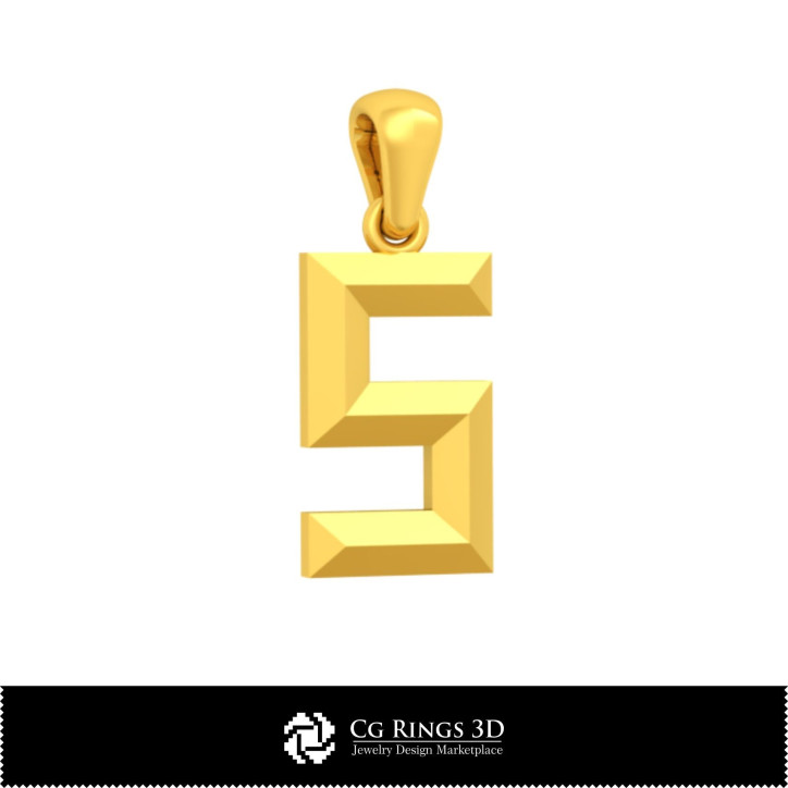 3D CAD Pendant With Letter S