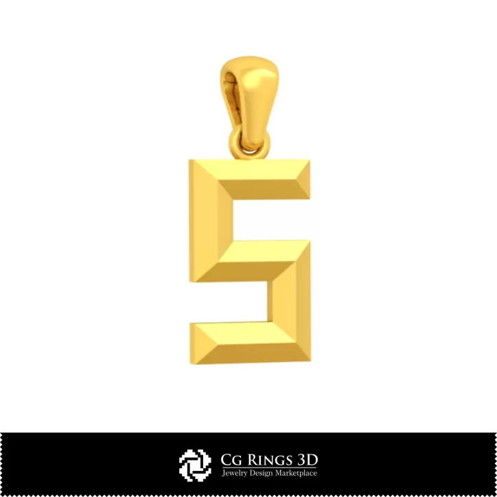 Colgante CAD 3D con letra S