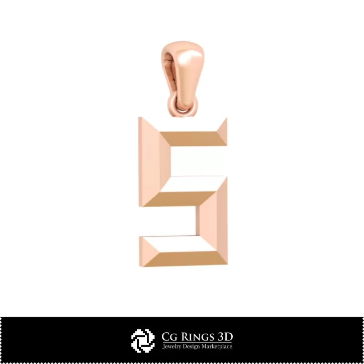 Colgante CAD 3D con letra S