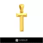 3D CAD Pendant With Letter T 3D CAD Pendant With Letter T