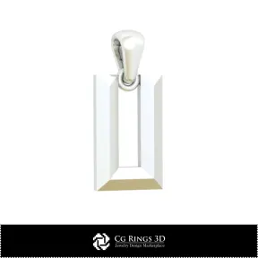 带字母 U 的 3D CAD 吊坠