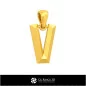 Ciondolo 3D CAD con lettera V
