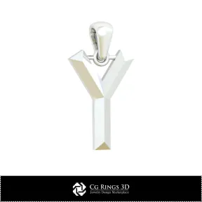 3D CAD Pendant With Letter Y