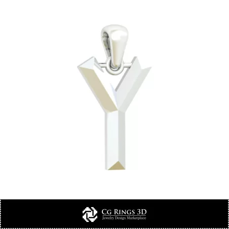 3D CAD Pendant With Letter Y