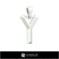 3D CAD Pendant With Letter Y