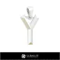 Pendentif 3D CAO avec la lettre Y