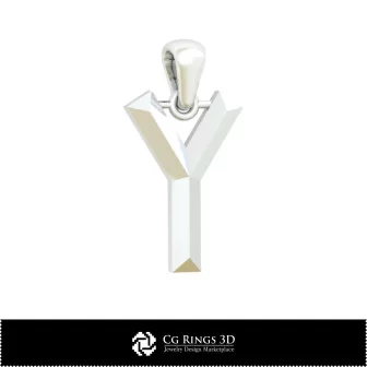 3D CAD Pendant With Letter Y Home, Jewelry 3D CAD, Pendants 3D CAD , 3D Letter Pendants