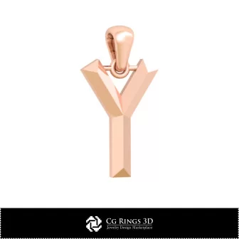 3D CAD Pendant With Letter Y Home, Jewelry 3D CAD, Pendants 3D CAD , 3D Letter Pendants