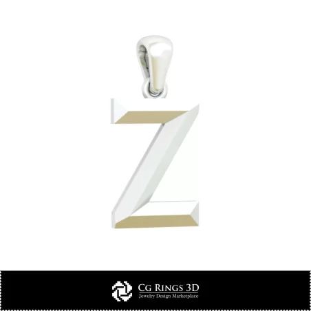 3D CAD Pendant With Letter Z