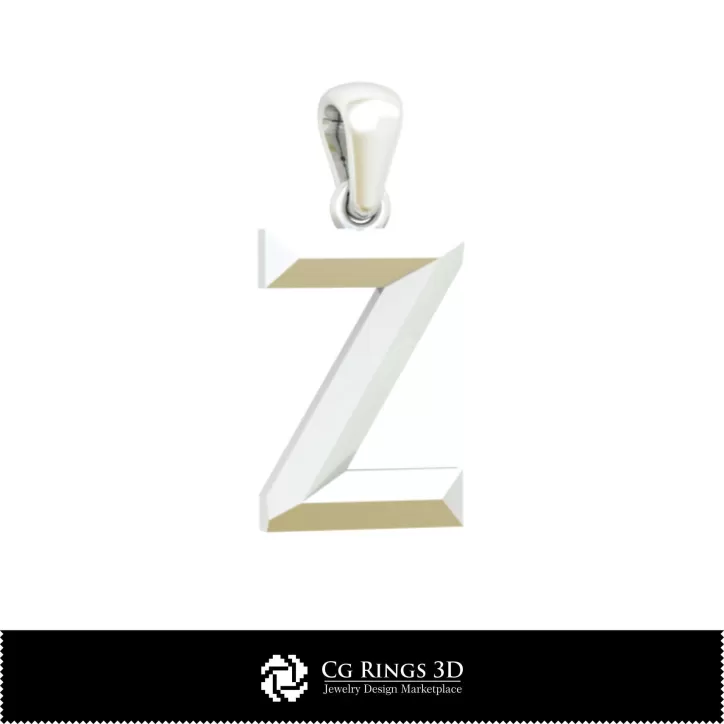 3D-CAD-Anhänger mit Buchstabe Z