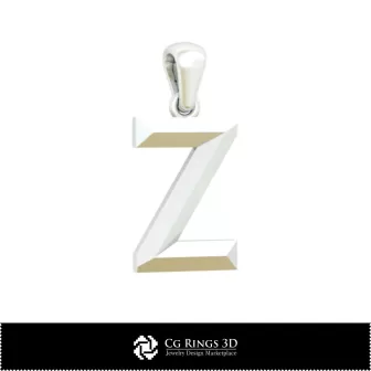 Ciondolo 3D CAD con lettera Z Home, Gioielleria 3D CAD, Ciondoli 3D CAD, Ciondoli con lettera 3D