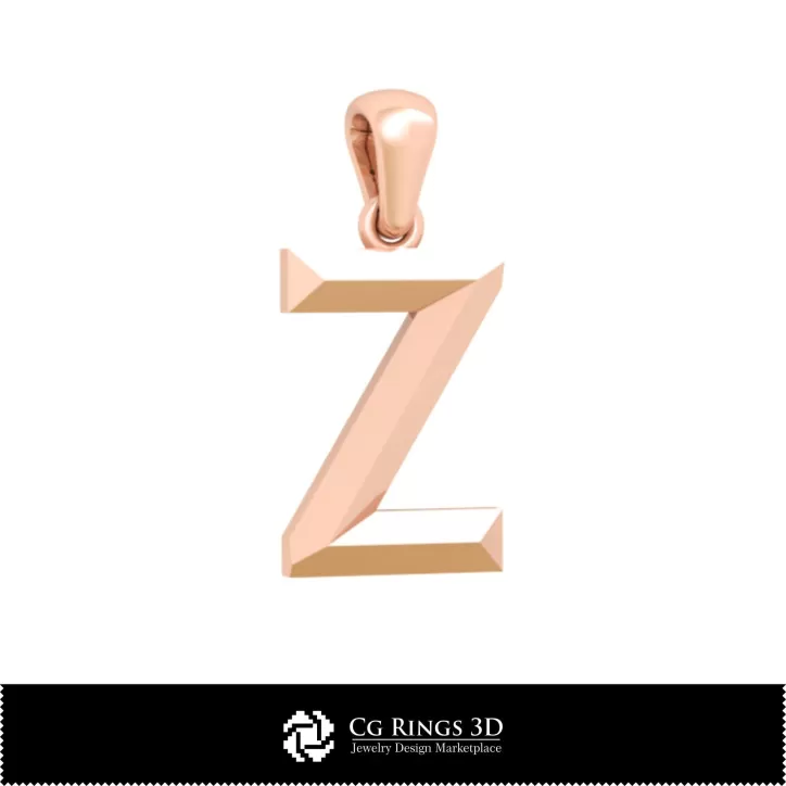3D-CAD-Anhänger mit Buchstabe Z