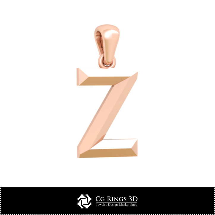 3D CAD Pendant With Letter Z