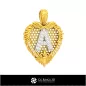 Pendentif 3D CAO avec la lettre A Pendentif 3D CAO avec la lettre A