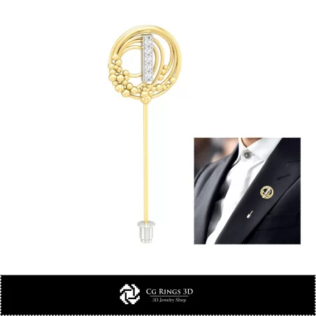 Broche 3D avec la lettre I Home, bijou 3D DAO, broches 3D DAO, épingle-broche 3D