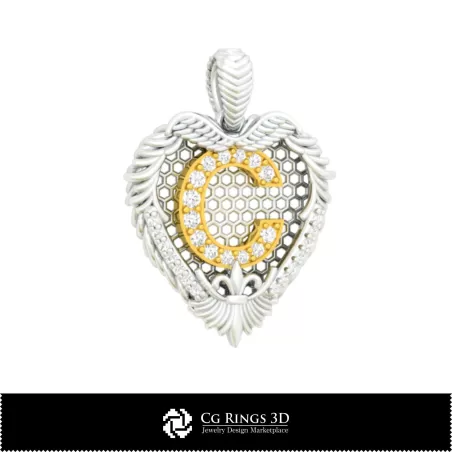 Pendentif CAO 3D avec lettre C