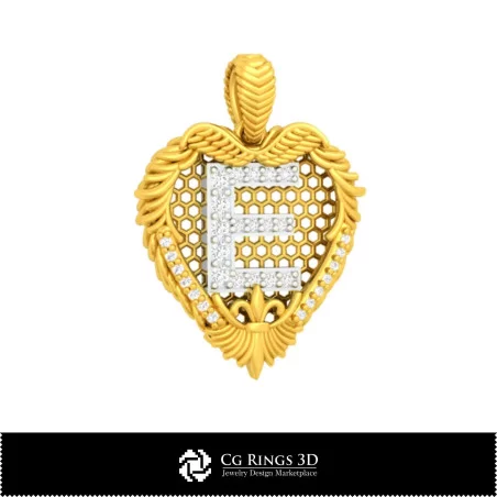 3D CAD Pendant With Letter E