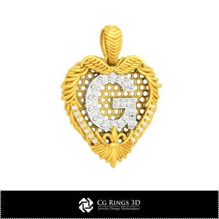 3D CAD Pendant With Letter G