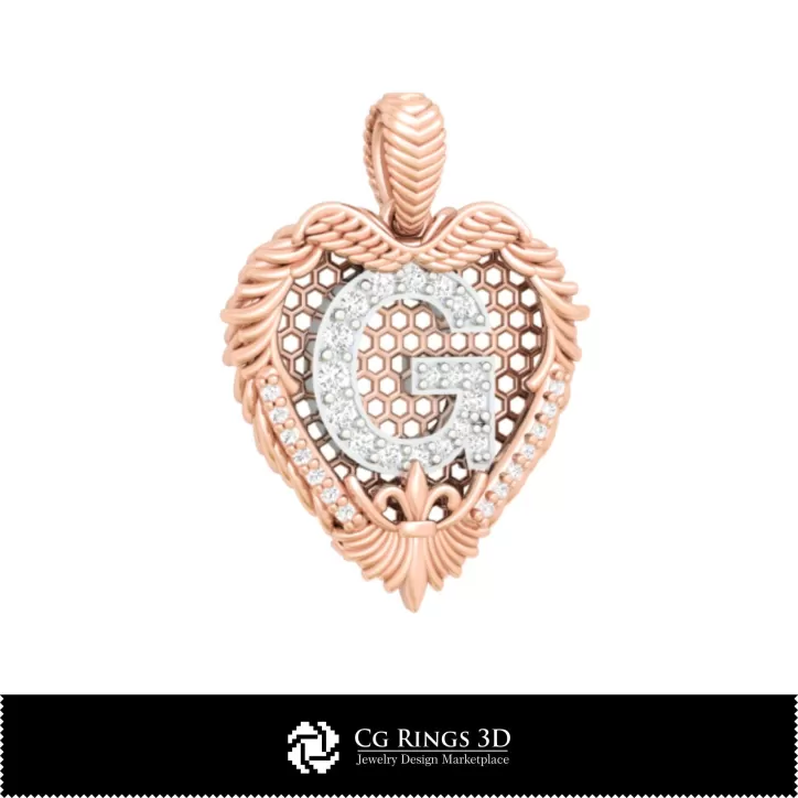 Pendentif 3D CAO avec lettre G