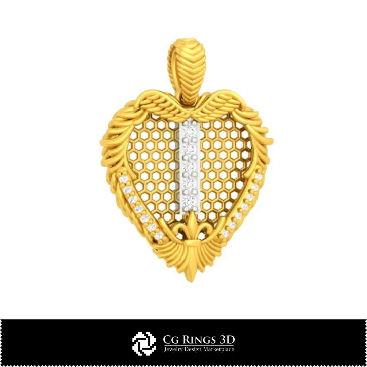 Ciondolo 3D CAD con lettera I Ciondolo 3D CAD con lettera I
