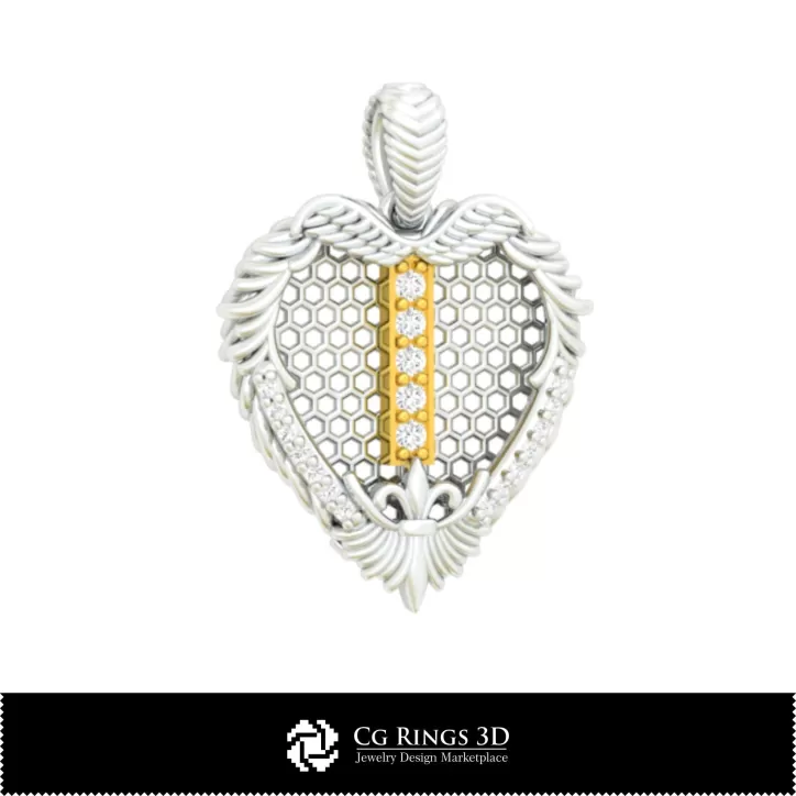Pandantiv 3D CAD cu litera I