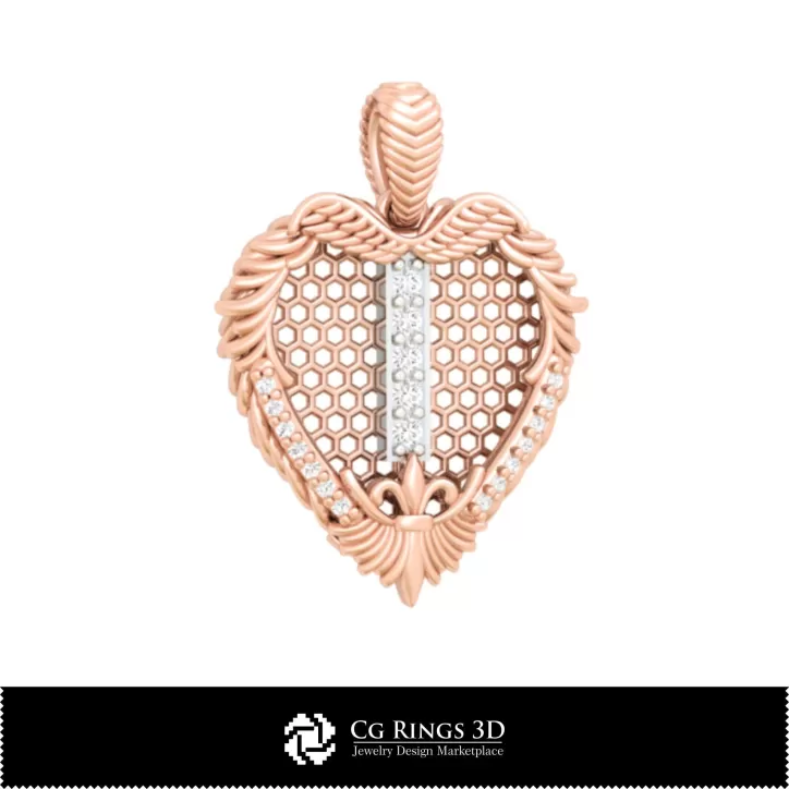Ciondolo 3D CAD con lettera I Ciondolo 3D CAD con lettera I