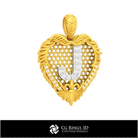 3D CAD Pendant With Letter J