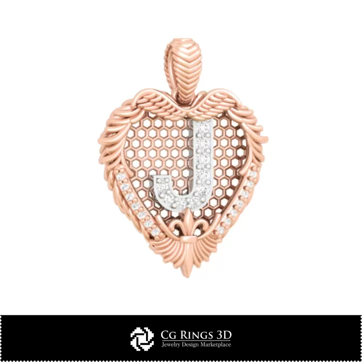 Pendentif 3D CAO avec la lettre J