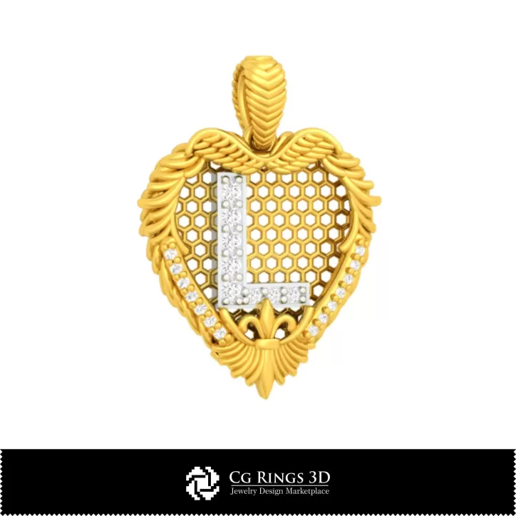 Pandantiv cu literă L - Bijuterii 3D CAD