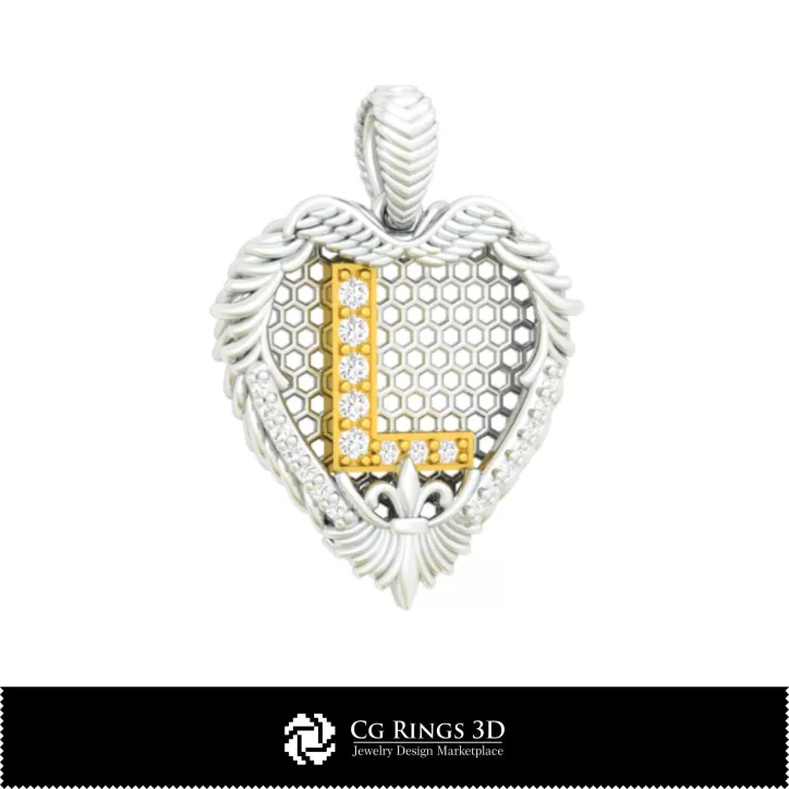 Anhänger mit Buchstabe L - Schmuck 3D-CAD Anhänger mit Buchstabe L - Schmuck 3D-CAD