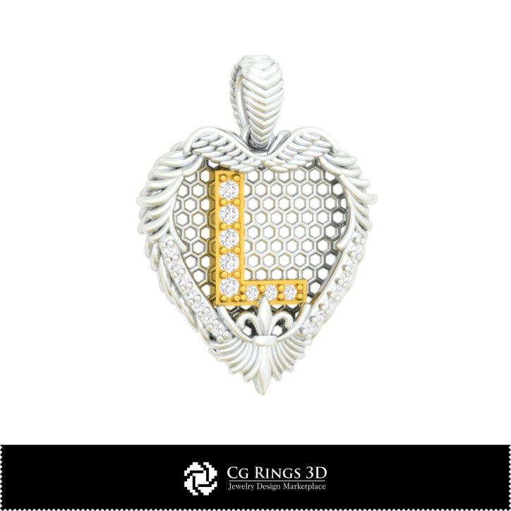 Pendant With Letter L-Jewelry 3D CAD