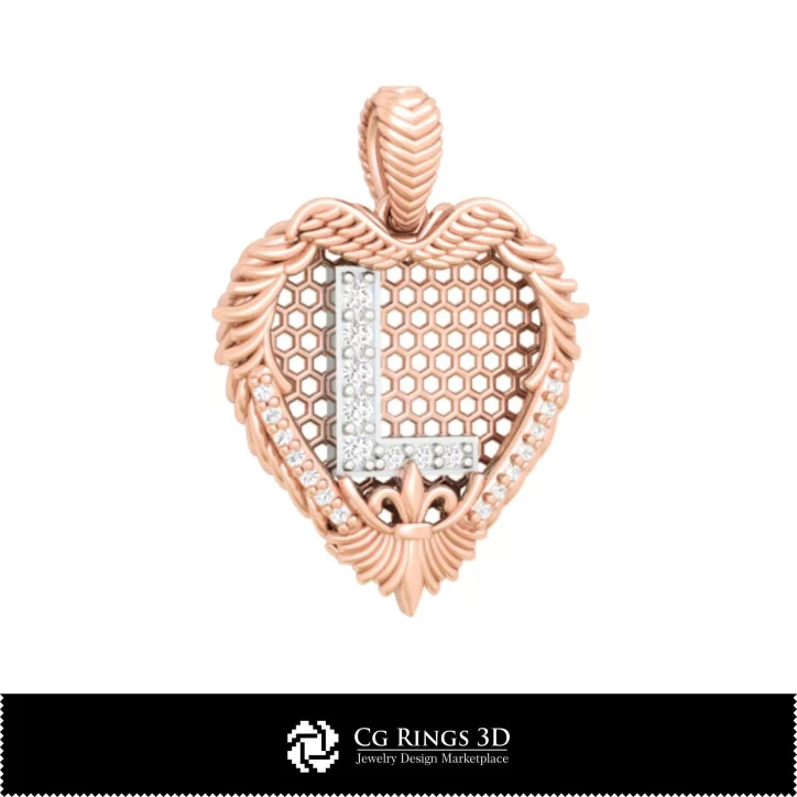 3D CAD Pendant With Letter L