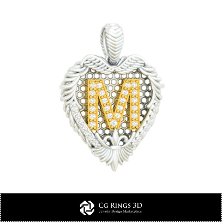 Pendant With Letter M - 3D CAD